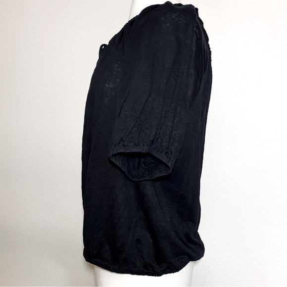 LOFT Black Linen Peasant Short Sleeve Top, XL & XXL - Picture 6 of 16